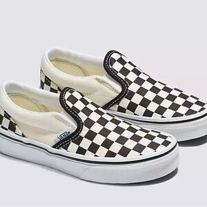Vans - slip on checkered black & white kids size 13